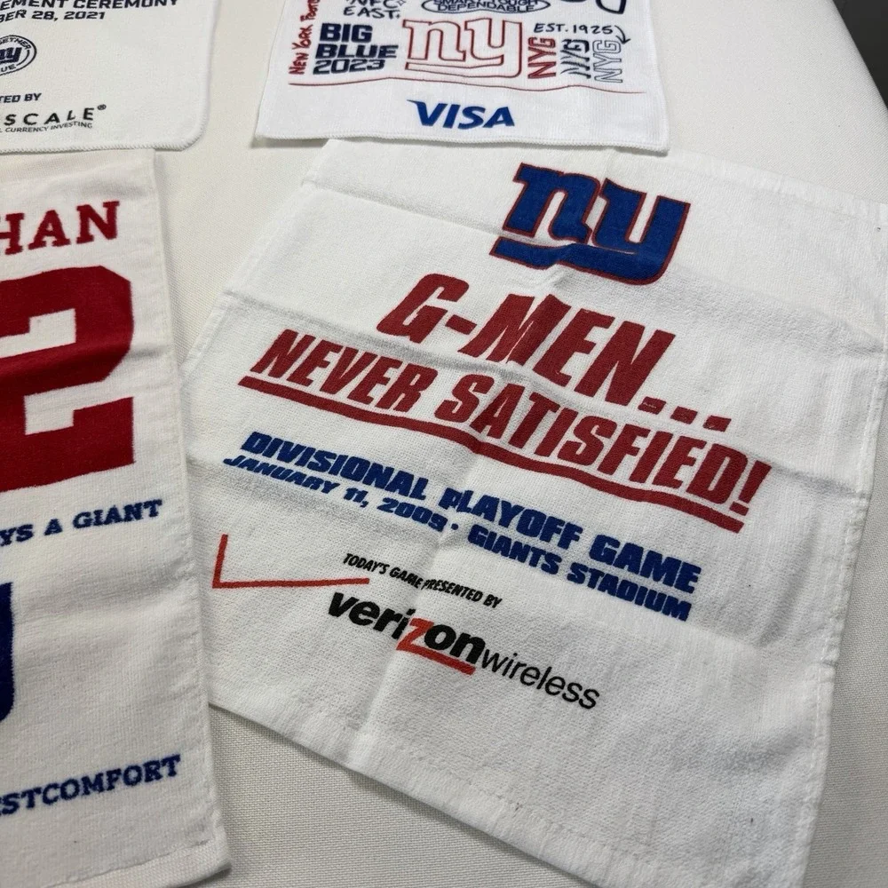 New York Giants Rally Towel Ceremony Wash Lot of 6 Game Strahan Stadium Retired